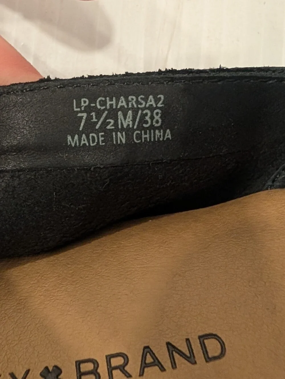 LUCKY BRAND Charsa2 Black Leather Slip-On Flats Loafers Size 7.5